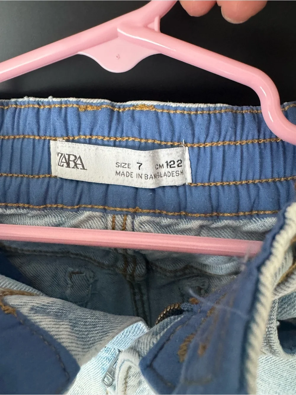 Zara Light Blue Distressed Denim Mini Skirt